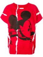 Faith Connexion Mickey Mouse Print Short-sleeve Sweatshirt - Red