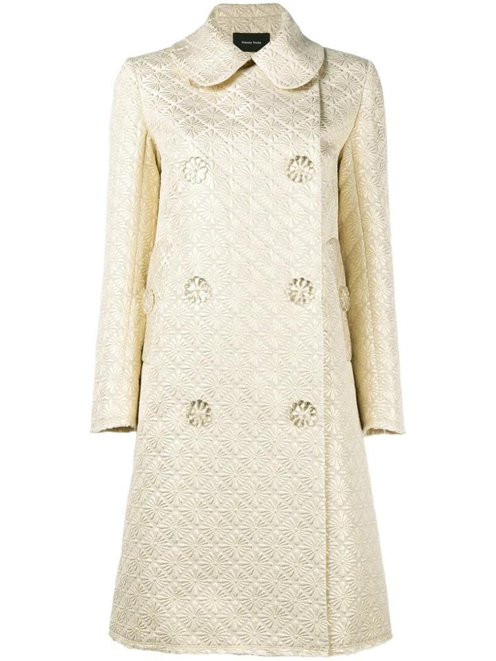 Simone Rocha Floral Button Jacquard Coat - Metallic