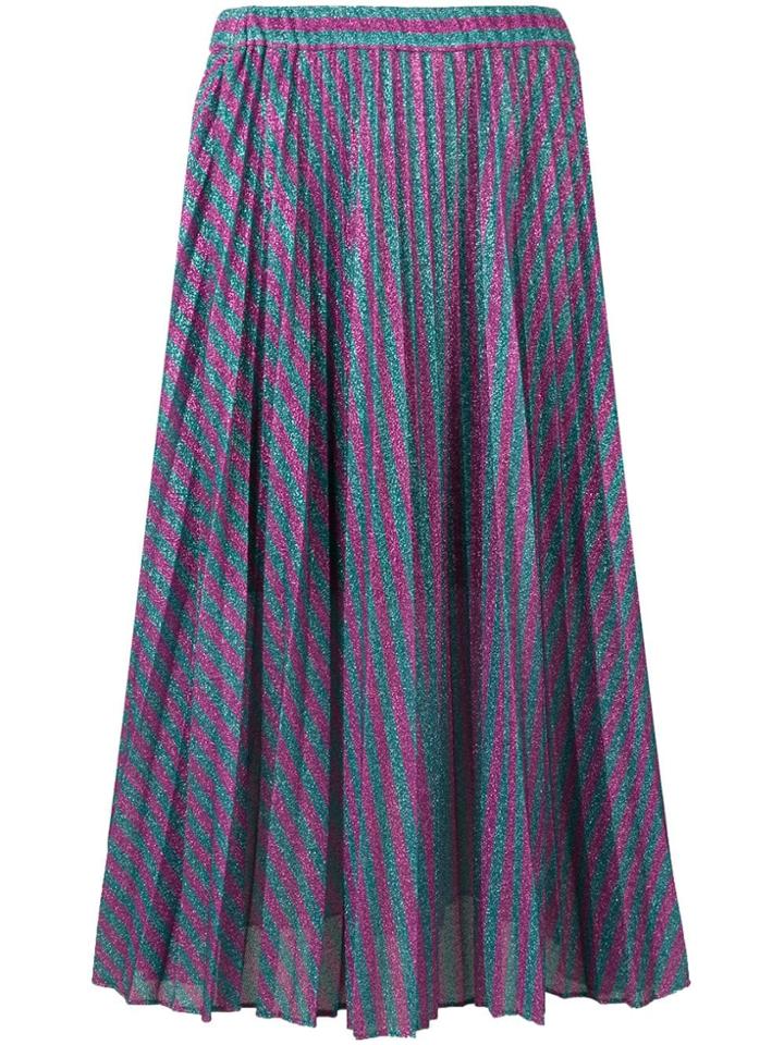 Philosophy Di Lorenzo Serafini Striped Pleated Skirt - Purple