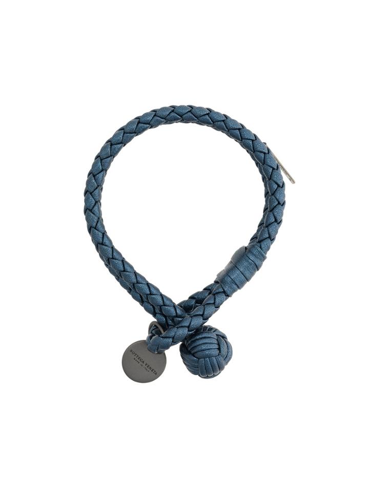 Bottega Veneta Intrecciato Knot Bracelet - Blue