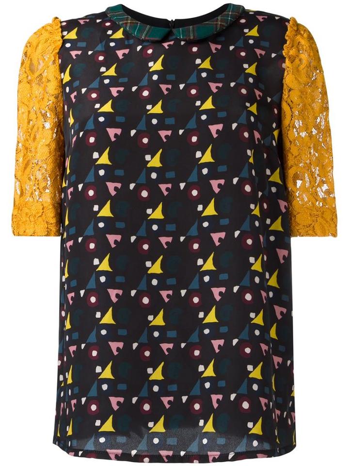 I'm Isola Marras Lace Sleeve Blouse, Women's, Size: 44, Yellow, Polyamide/polyester/viscose/virgin Wool