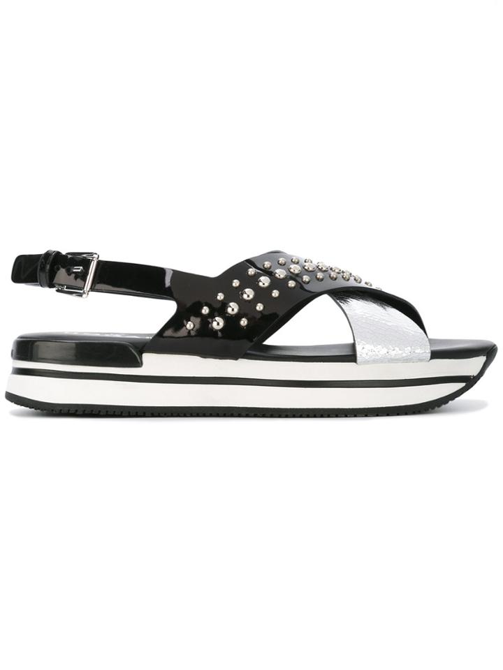 Hogan Studded Platform Sandals - Metallic