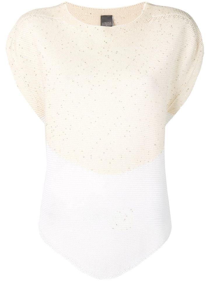 Lorena Antoniazzi Short Sleeve Knitted Top - Neutrals