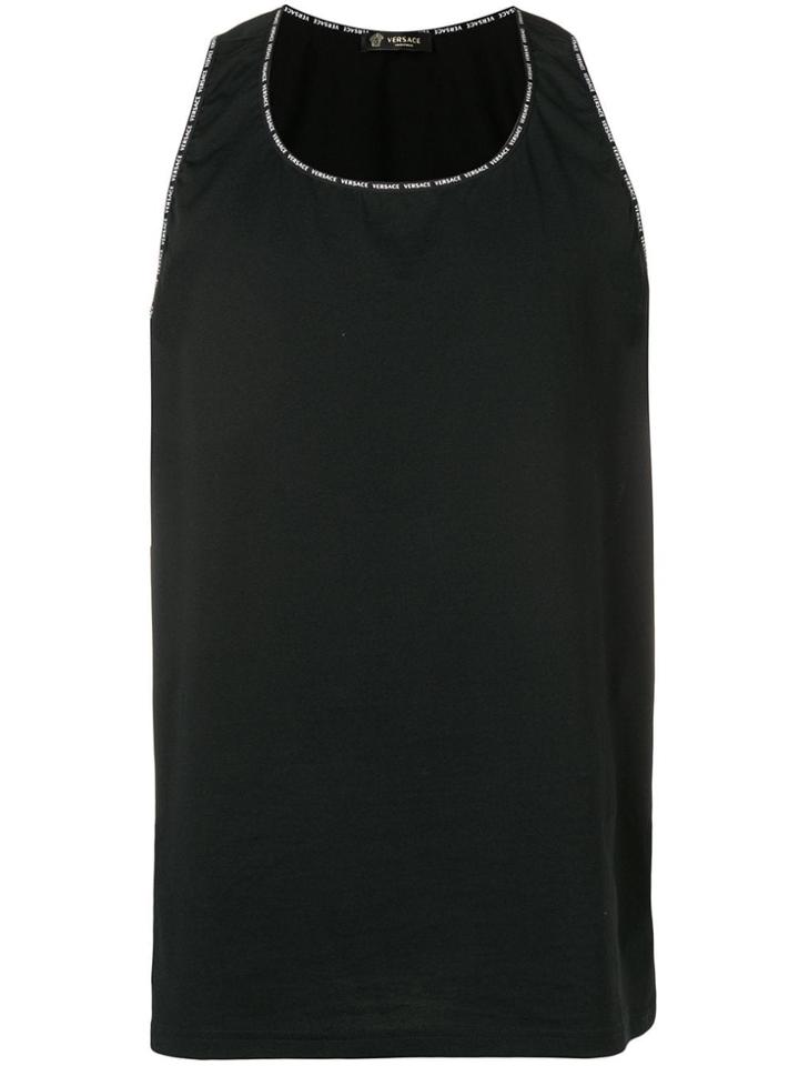 Versace Logo Trim Vest - Black