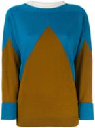 Marni Contrast Knitted Top, Women's, Size: 40, Blue, Virgin Wool