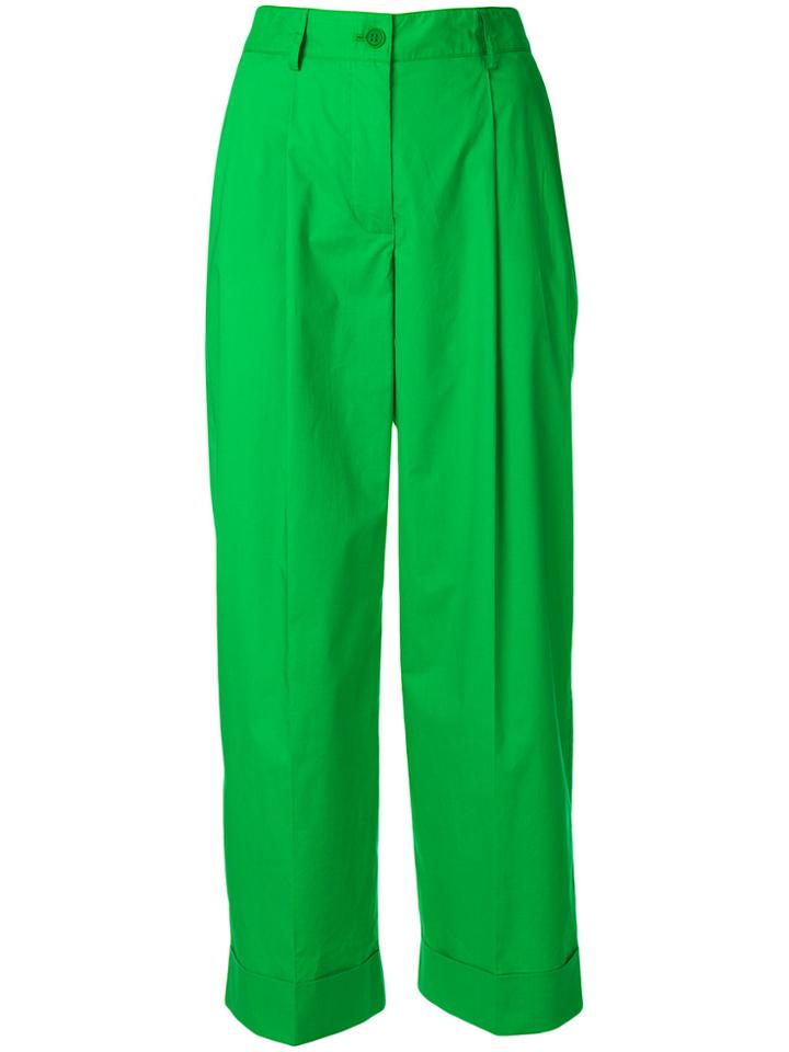 P.a.r.o.s.h. Straight Leg Cropped Trousers - Green