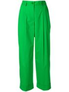 P.a.r.o.s.h. Straight Leg Cropped Trousers - Green