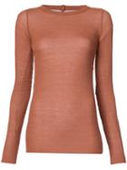 Rick Owens - Ribbed T-shirt - Women - Silk/viscose - 42, Red, Silk/viscose