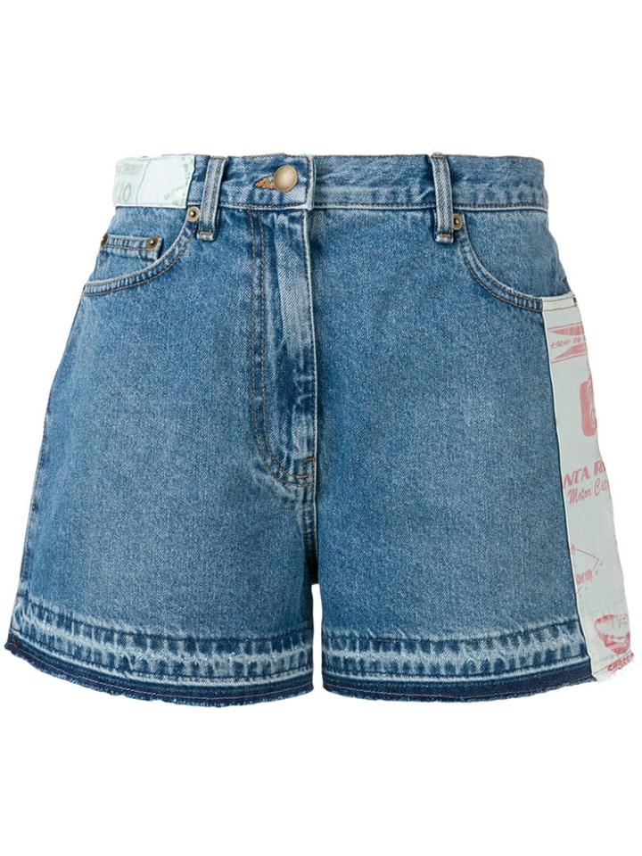 Mcq Alexander Mcqueen Patch Detail Jean Shorts - Blue