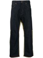 Junya Watanabe Man X Levi's Deconstructed Cropped Trousers - Blue