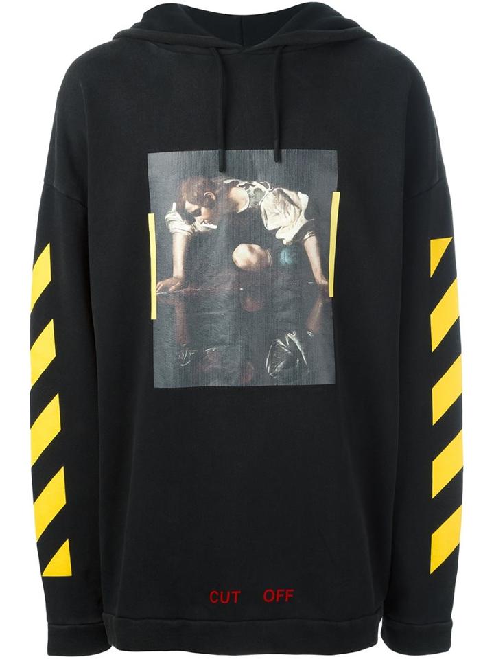 Off-white 'narciso' Hoodie, Men's, Size: Medium, Black, Cotton