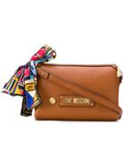 Love Moschino Logo Plaque Shoulder Bag - Brown