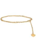 Chanel Vintage Filigree Cc Logo Heart Charm Chain Belt, Women's, Grey