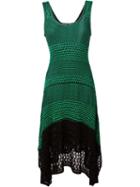 Proenza Schouler Sleeveless Open Knit Dress, Women's, Size: Medium, Green, Viscose/silk/spandex/elastane/silk