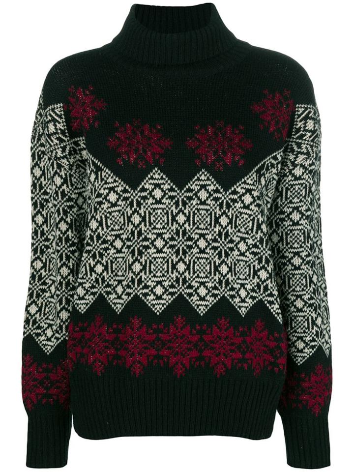 Jean Paul Gaultier Vintage 1990's Snowflake Pattern Jumper - Black