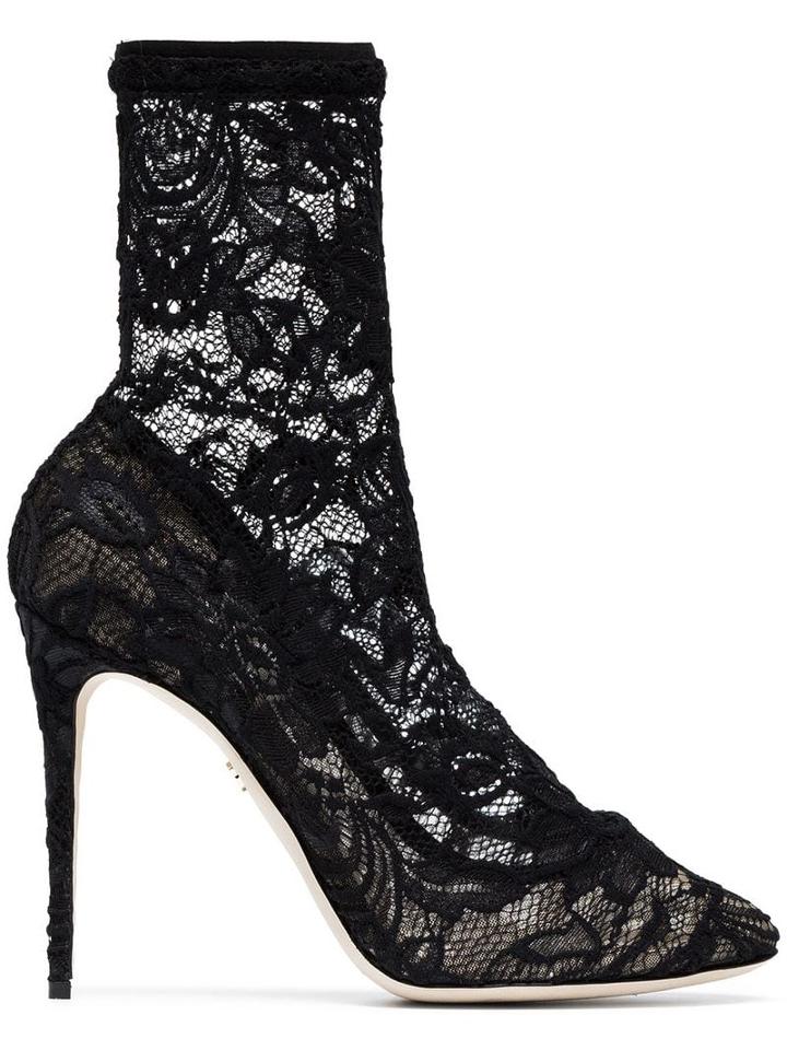 Dolce & Gabbana 105 Lace Ankle Boots - Black
