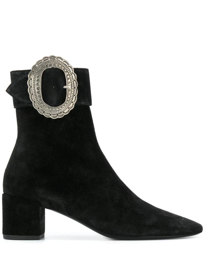 Saint Laurent Antique Buckle Boots - Black