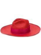 Borsalino Red Straw Hat