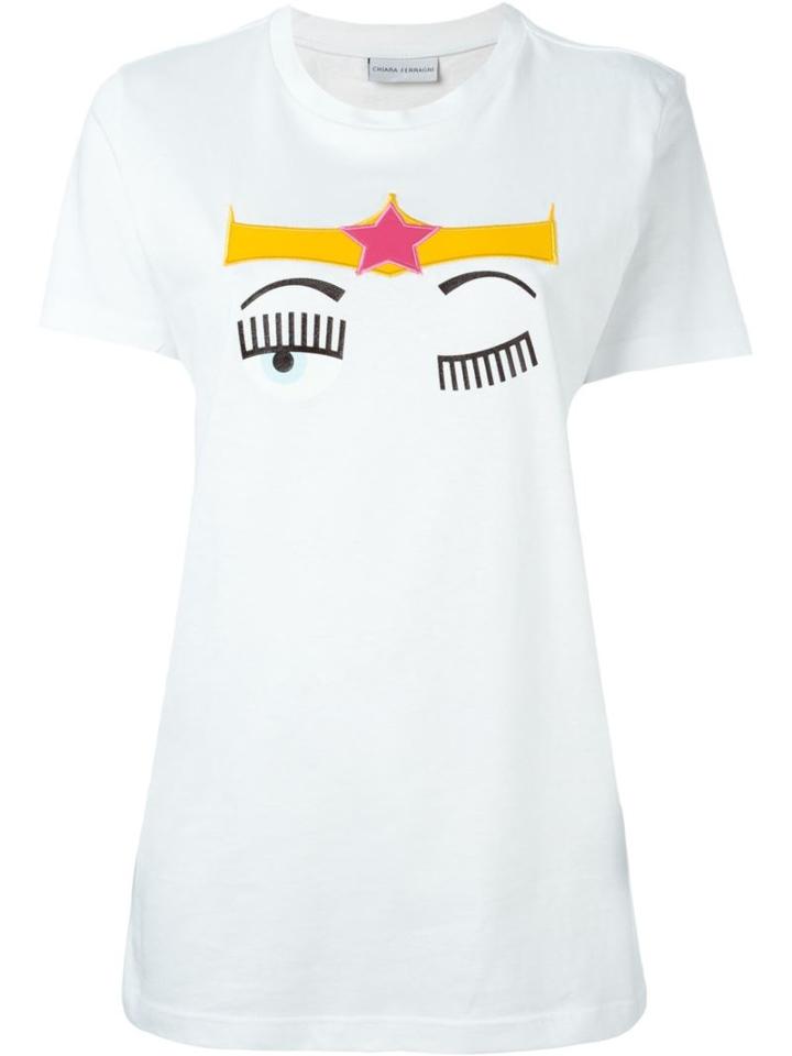 Chiara Ferragni Flirting T-shirt, Women's, Size: L, White, Cotton