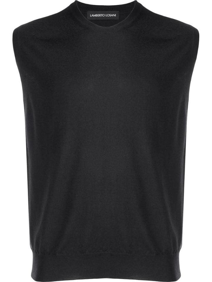Lamberto Losani Crew-neck Knitted Tank Top - Black