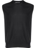 Lamberto Losani Crew-neck Knitted Tank Top - Black