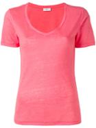 Closed V-neck T-shirt, Women's, Size: Xs, Pink/purple, Linen/flax