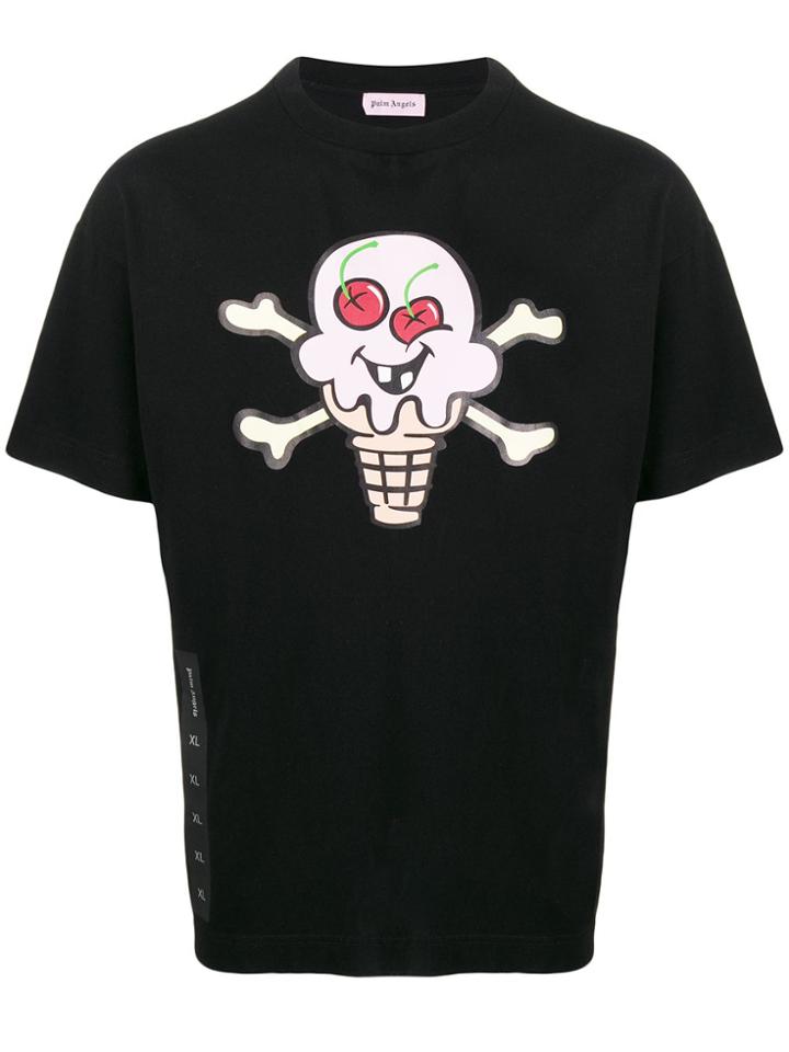 Palm Angels Ice Cream Skull Print T-shirt - Black