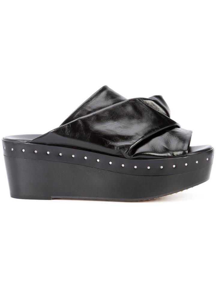 Rick Owens Mobius Sabot Platform Mules - Black