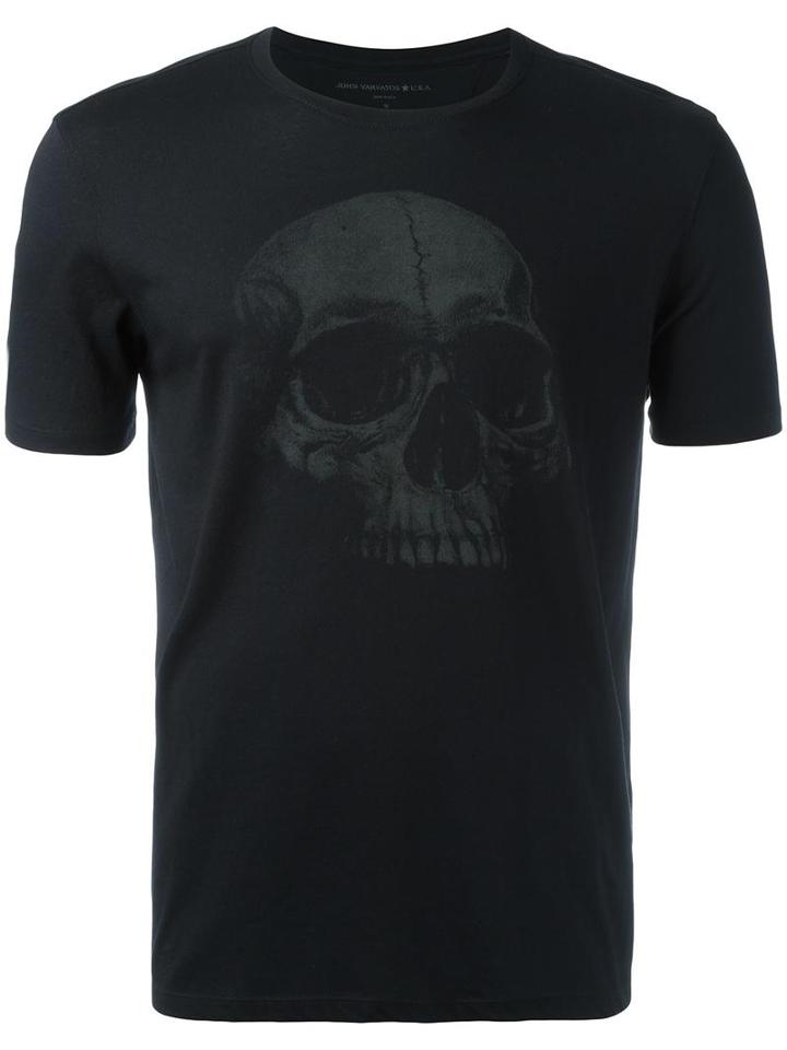 John Varvatos Skull Print T-shirt, Men's, Size: Large, Black, Cotton/modal