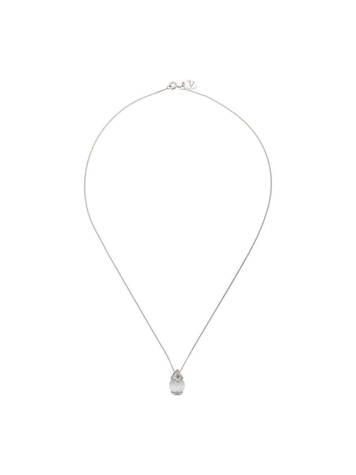 V Jewellery Crystal Ball Necklace - Silver