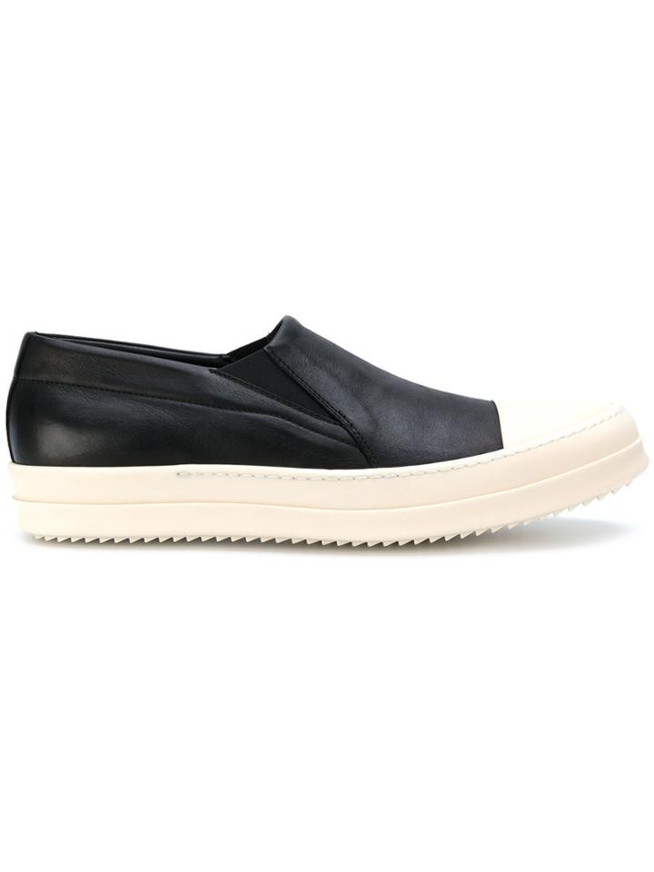 Rick Owens Slip-on Leather Sneakers - Black