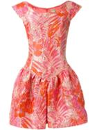 Pascal Millet Brocade Flared Dress, Women's, Size: 36, Pink/purple, Polyester/silk/acetate/spandex/elastane