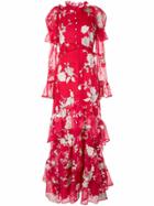 Erdem Floral Print Evening Dress - Red