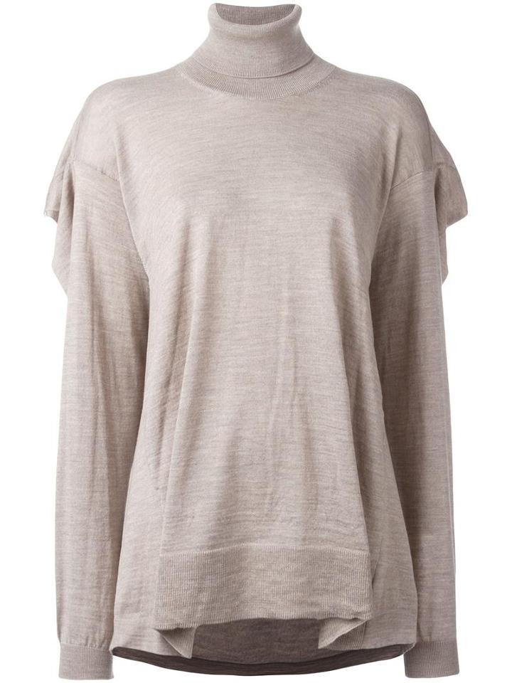 Maison Margiela Draped Back Roll Neck Jumper, Women's, Size: Medium, Nude/neutrals, Wool