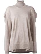 Maison Margiela Draped Back Roll Neck Jumper, Women's, Size: Medium, Nude/neutrals, Wool
