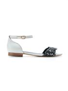 Sarah Chofakian Embellished Flat Sandals - Grey