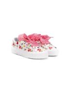 Monnalisa Gingham Lace Up Sneakers - White
