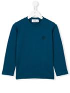 Stone Island Kids Logo Print T-shirt, Kids Unisex, Size: 10 Yrs, Blue, Cotton