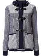 Bark Knit Hooded Short Coat, Women's, Size: Small, Blue, Cotton/nylon