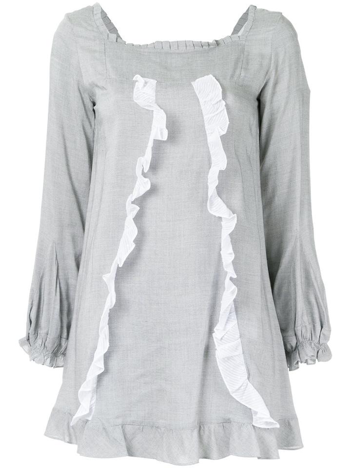 Lilly Sarti - Ruffled Dress - Women - Viscose - 38, Grey, Viscose