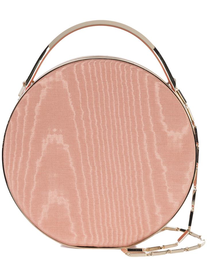 Eddie Borgo Mini Wood Print Circle Tote - Pink & Purple