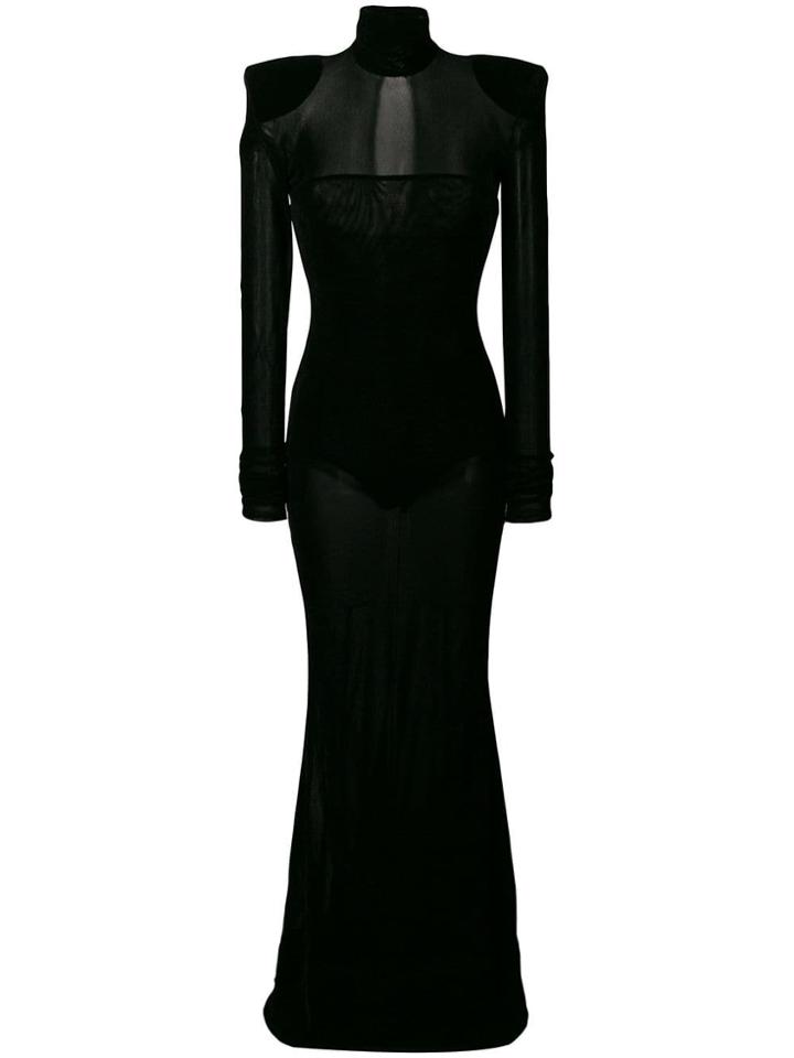 Alexandre Vauthier Long Sheer Dress - Black