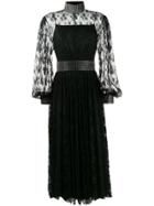 Christopher Kane Crystal Lace Pleated Dress - Black