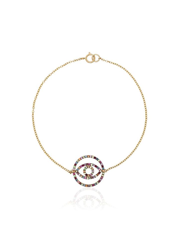 Ileana Makri Rainbow Diamond Circle Eye Bracelet - Multicoloured