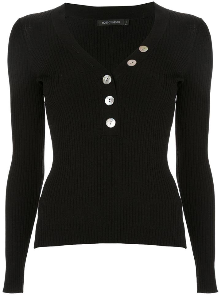 Nobody Denim Nolita Buttoned Jumper - Black