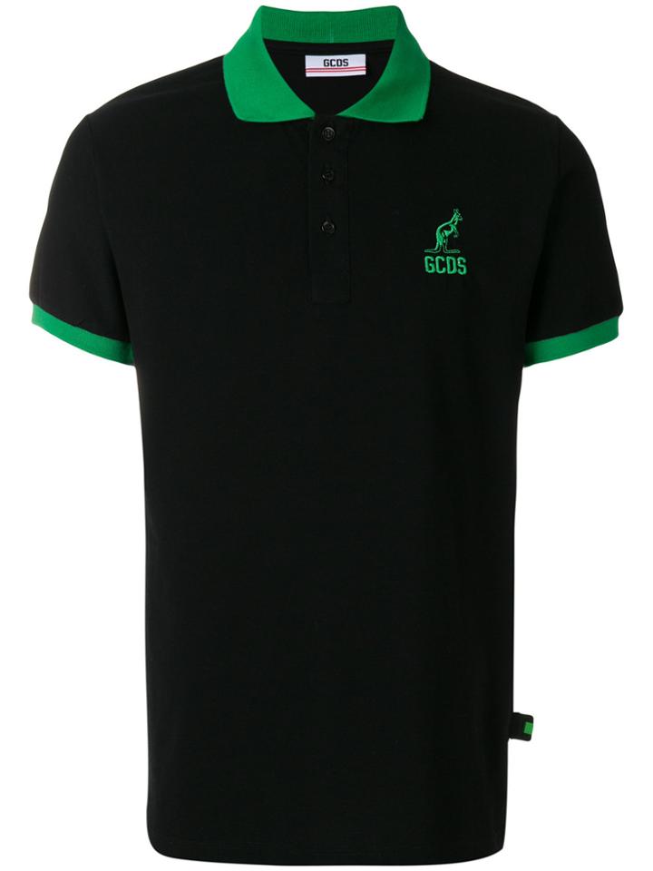 Gcds Contrast Collar Polo Shirt - Black