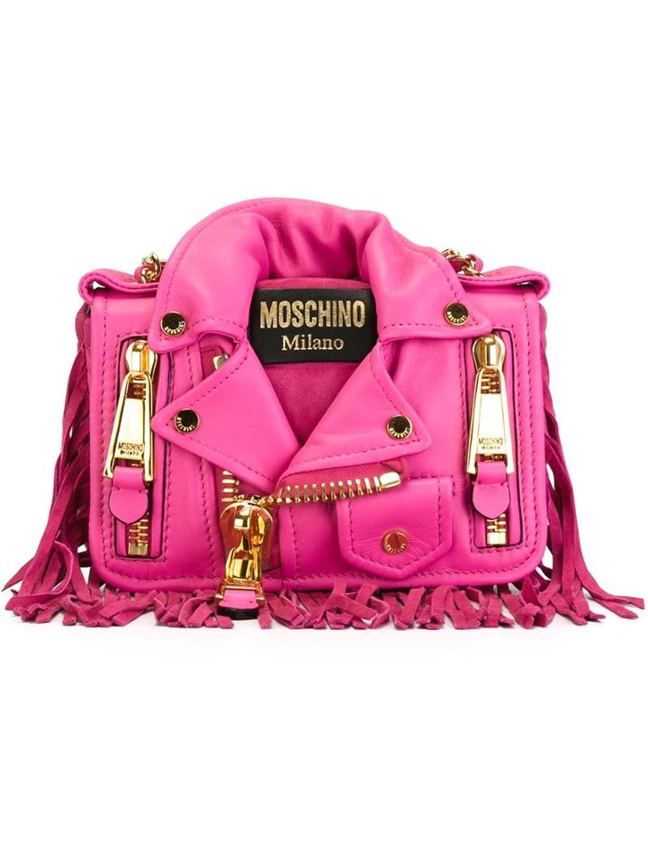 Moschino Fringed Biker Shoulder Bag