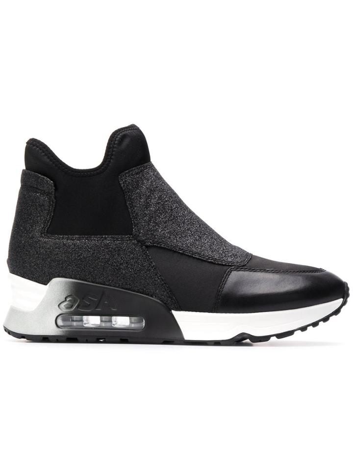 Ash High Top Fabric Sneakers - Black