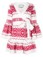 Alexis Cheryl Embroidered Wrap Dress - White