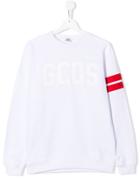 Gcds Kids Teen Logo Patch Sweatshirt - White